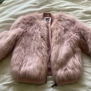 AX Armani Exchange Blush Pink Faux Fur Jacket